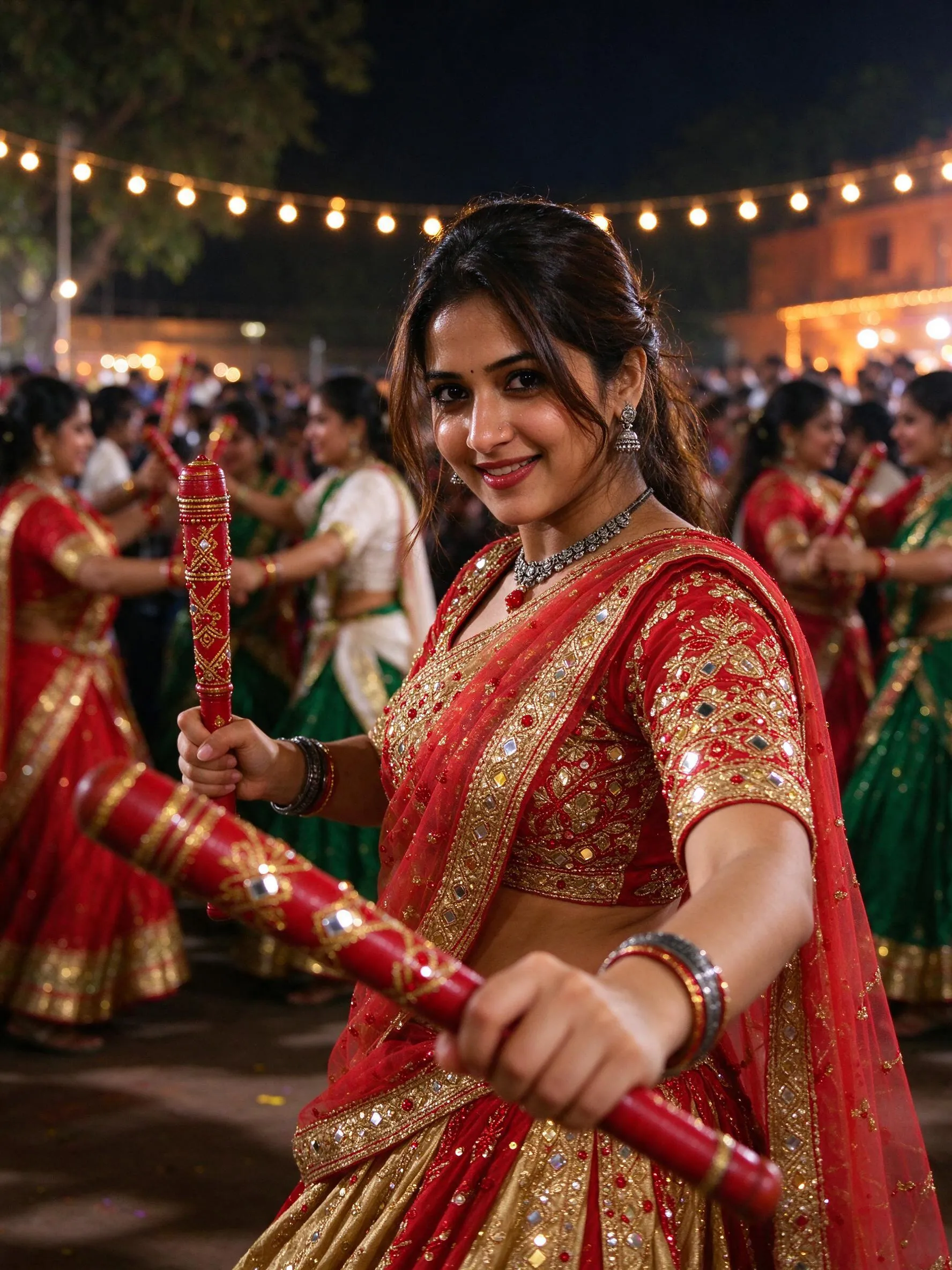 A garba night portrait generated from the first prompt in this guide