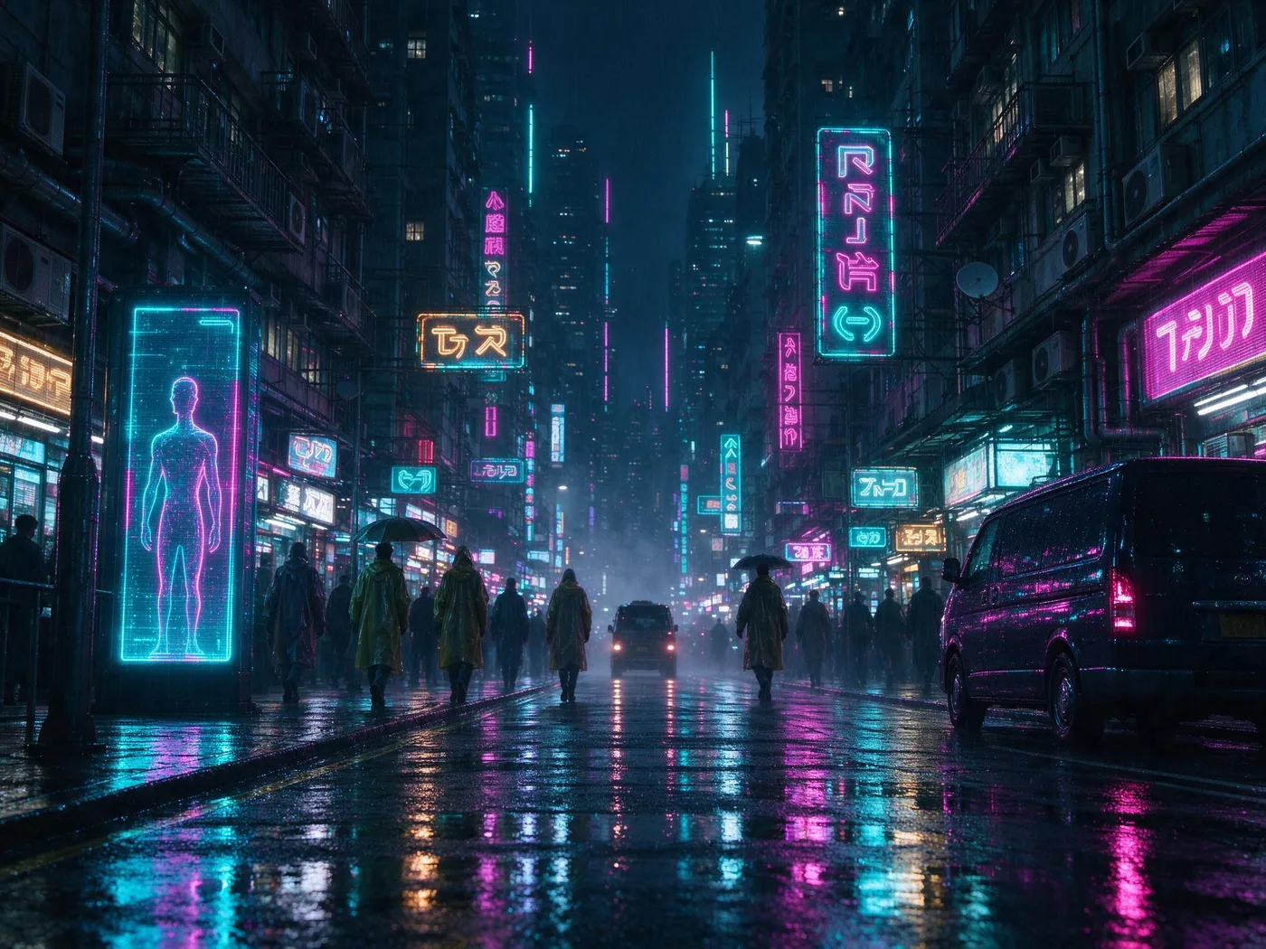 Cyberpunk — AI-generated sample (Hong Kong)