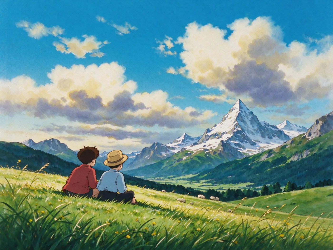 Ghibli Style — AI-generated sample (the Swiss Alps)